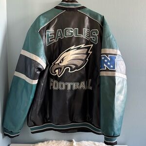 NFL Philadelphia Eagles Full Zip Leather Varsity Jacket